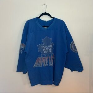 1990s Vintage Blue Toronto Maple Leafs Jersey